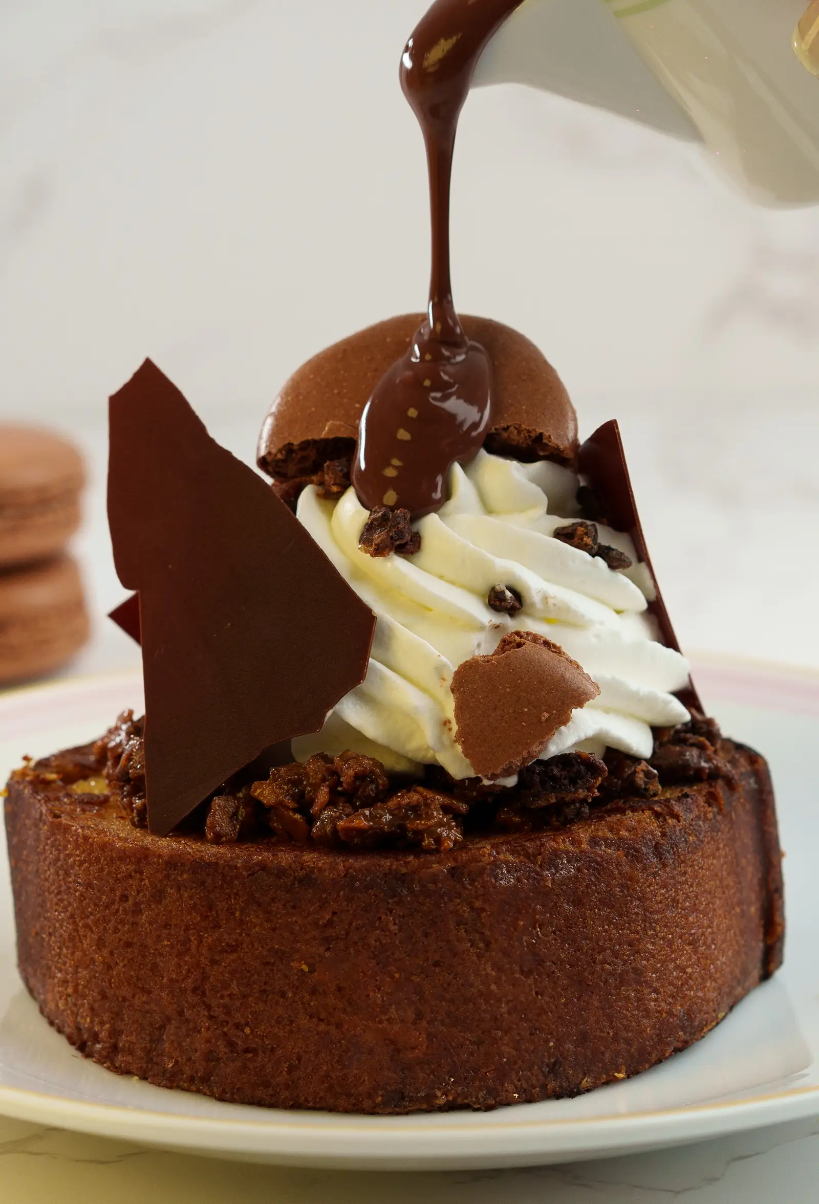 Chocolate hazulnut french toast - beautifully plated and ready to enjoy