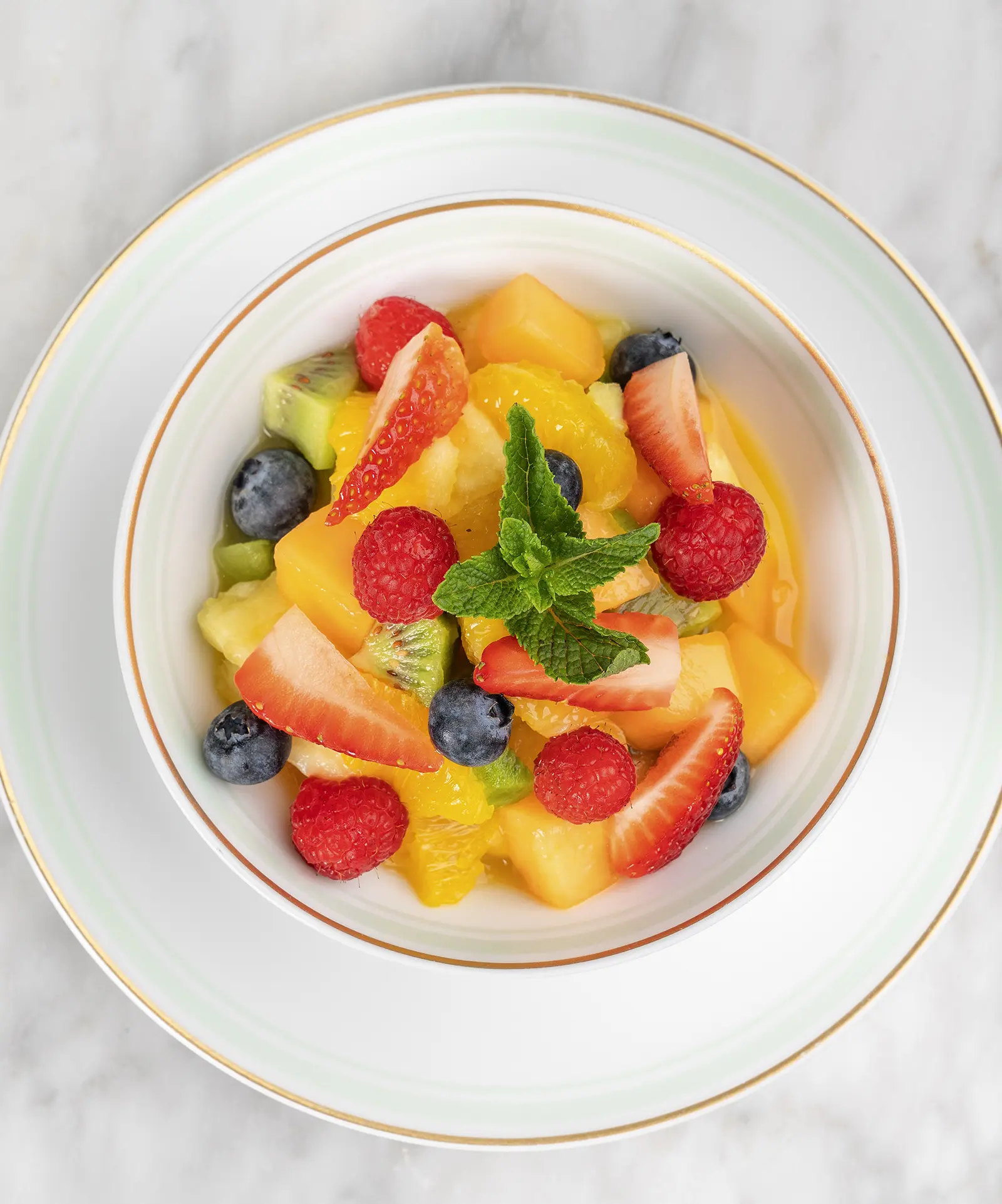 Fresh fruit salad - beautifully plated and ready to enjoy