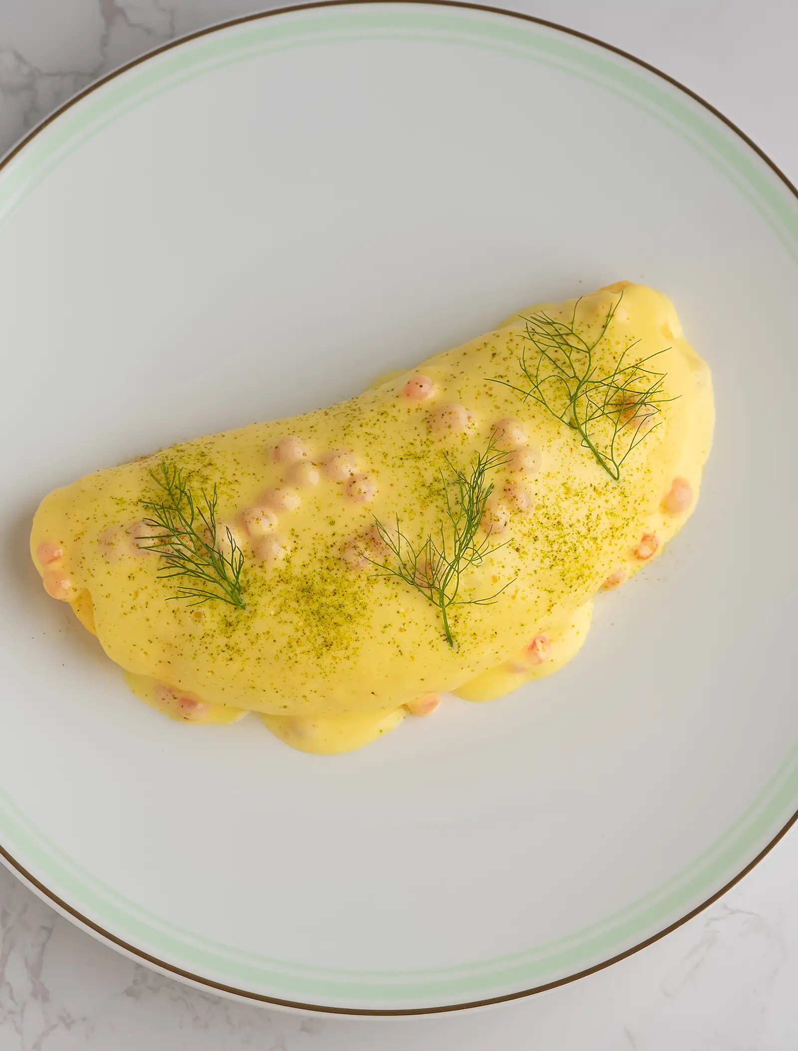 Omelette Royale- beautifully plated and ready to enjoy