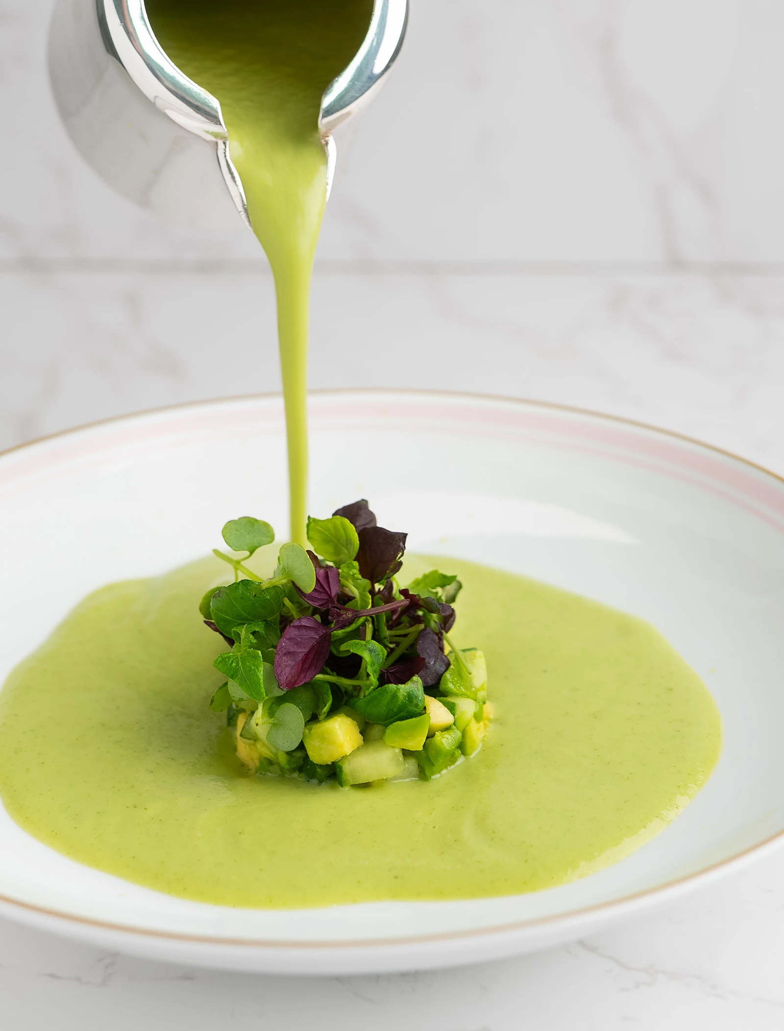 Cucumber avocado gazpacho bowl Ladurée