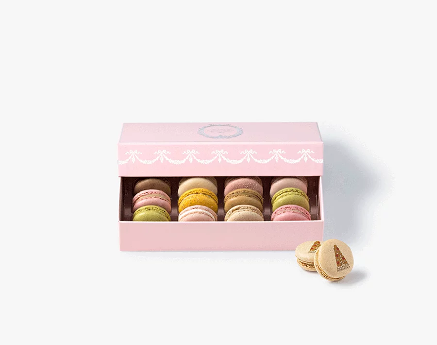 Congratulations 12 Macarons Gift Box Pink