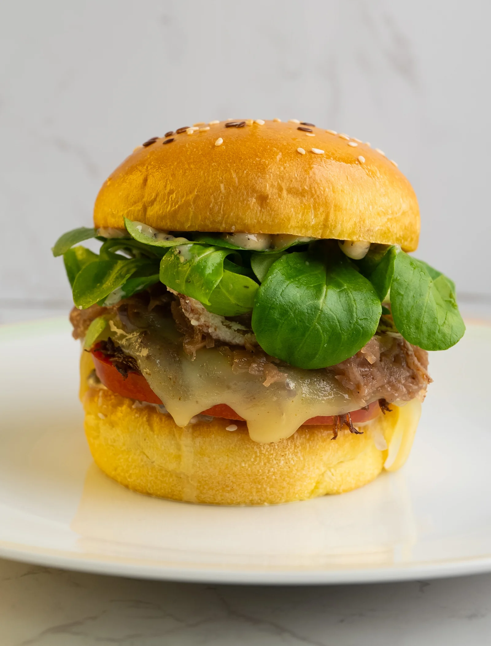 Ladurée gourmet burger with truffle mayo